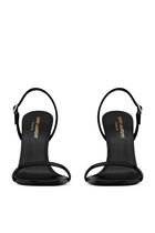 OPYUM slingback sandals in glazed leather:Black:40